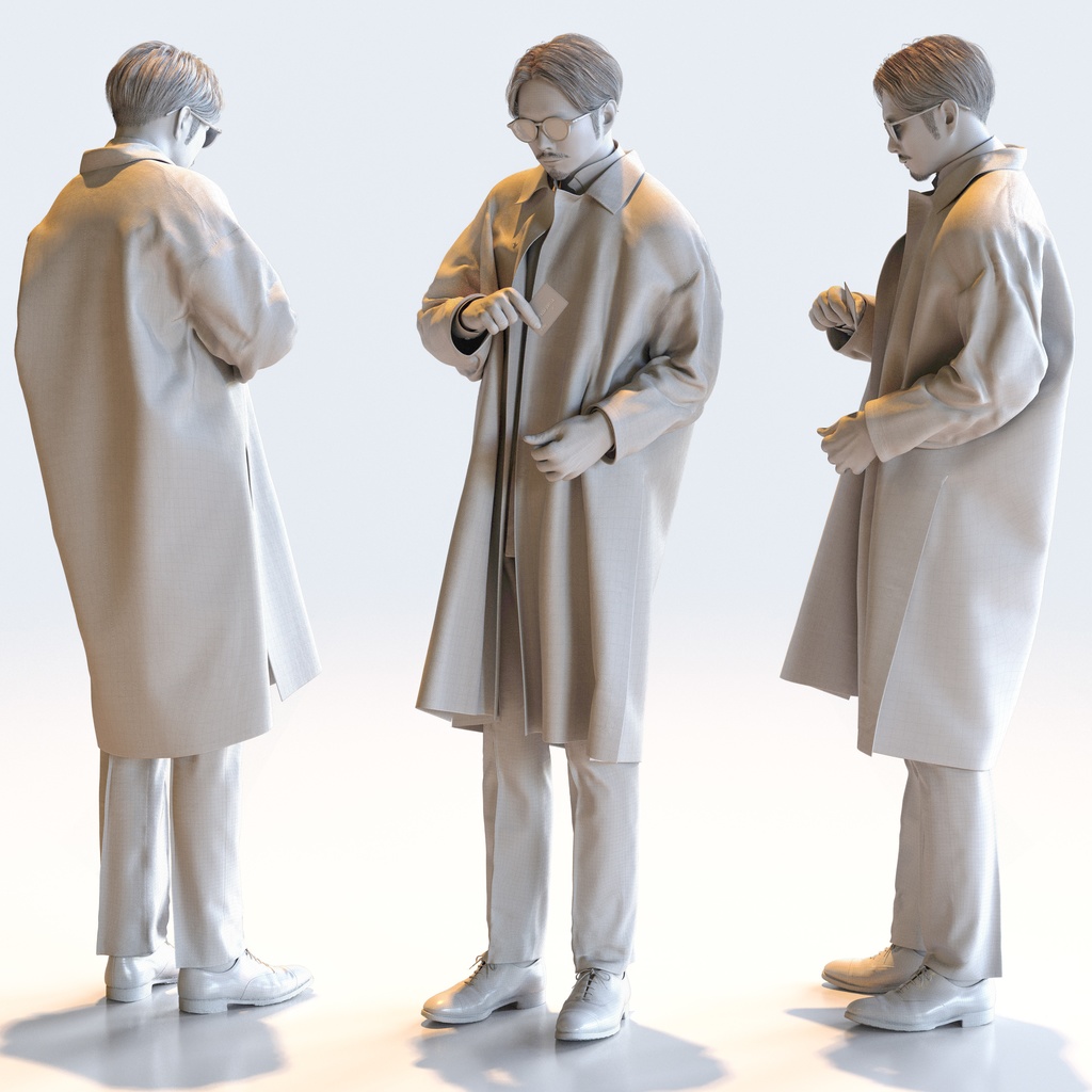 スマートカジュアル男性 5ポーズセット4 - S1-M4S【3D人物モデル/人間3Dモデル】