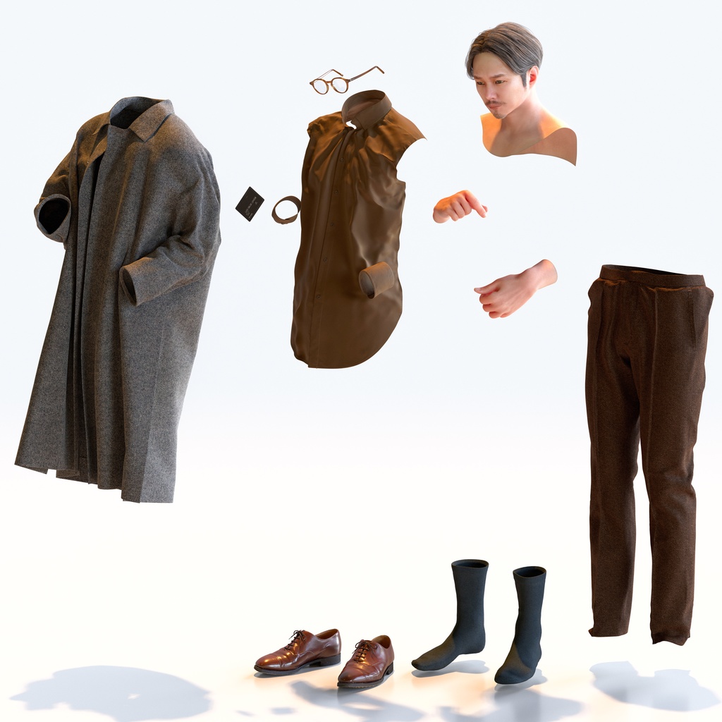 スマートカジュアル男性 5ポーズセット4 - S1-M4S【3D人物モデル/人間3Dモデル】