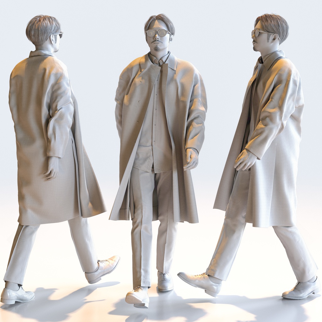 スマートカジュアル男性 5ポーズセット4 - S1-M4S【3D人物モデル/人間3Dモデル】
