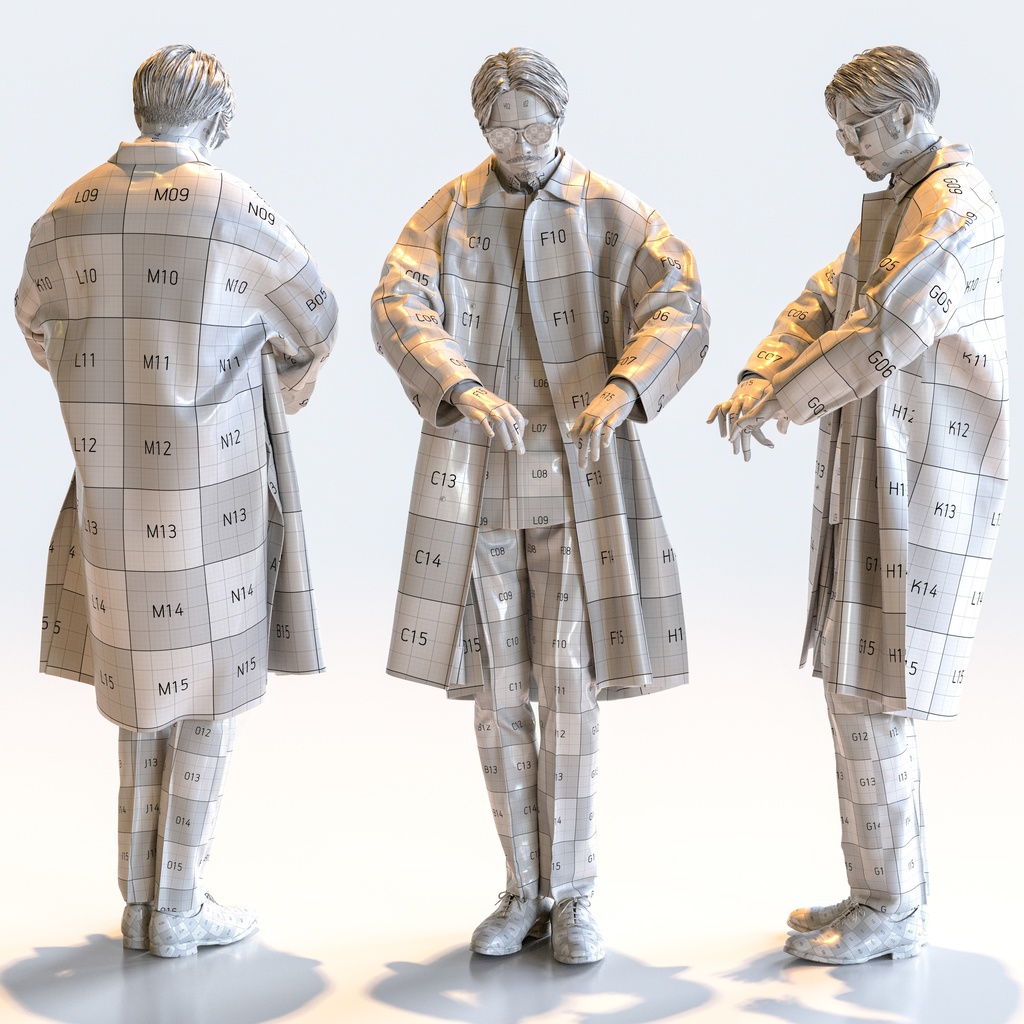 スマートカジュアル男性 5ポーズセット4 - S1-M4S【3D人物モデル/人間3Dモデル】