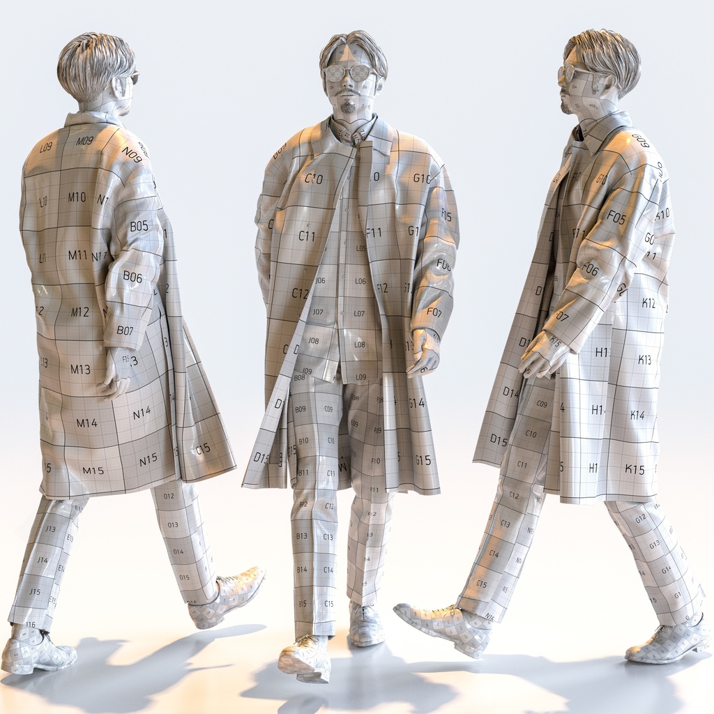 スマートカジュアル男性 5ポーズセット4 - S1-M4S【3D人物モデル/人間3Dモデル】