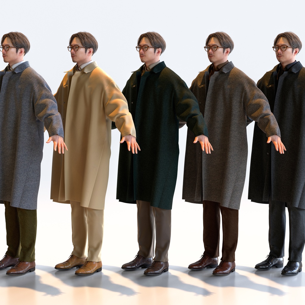 スマートカジュアル男性 Aポーズ 4 - S1-M4S A【3D人物モデル/人間3Dモデル】