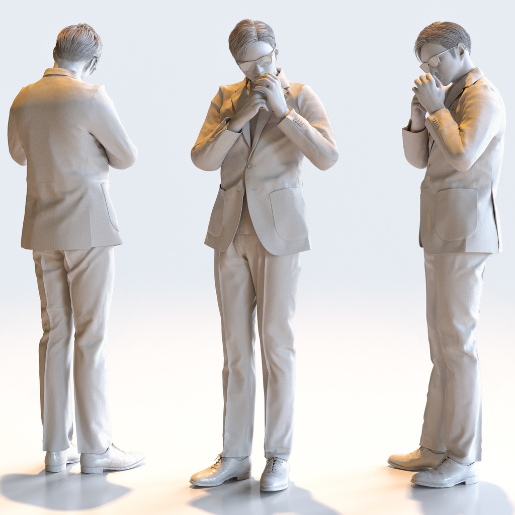 スマートカジュアル男性 5ポーズセット5 - S1-M5E【3D人物モデル/人間3Dモデル】