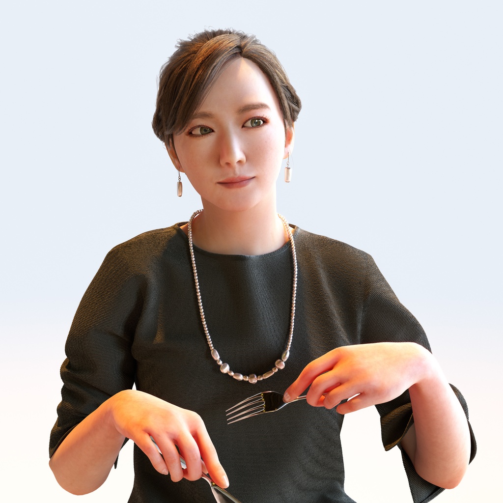 スマートカジュアル女性 5ポーズセット1 - S1-F1M【3D人物モデル/人間3Dモデル】