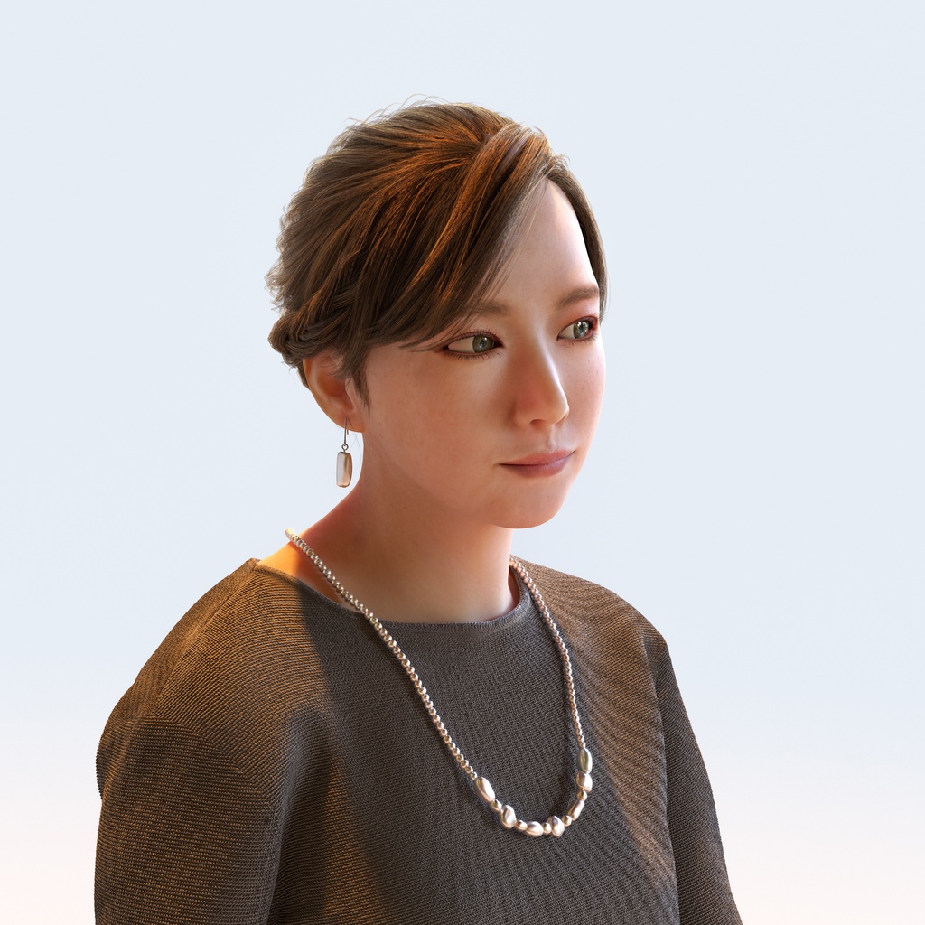 スマートカジュアル女性 5ポーズセット1 - S1-F1M【3D人物モデル/人間3Dモデル】