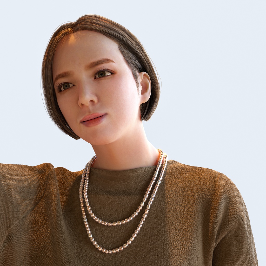 スマートカジュアル女性 5ポーズセット2 - S1-F2T【3D人物モデル/人間3Dモデル】