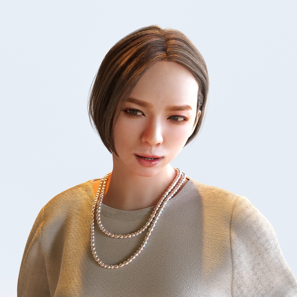 スマートカジュアル女性 5ポーズセット2 - S1-F2T【3D人物モデル/人間3Dモデル】