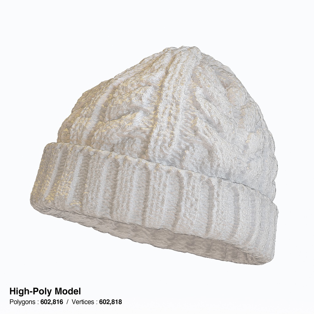 ニット帽 - ケーブルニットキャップ 【3Dモデル】