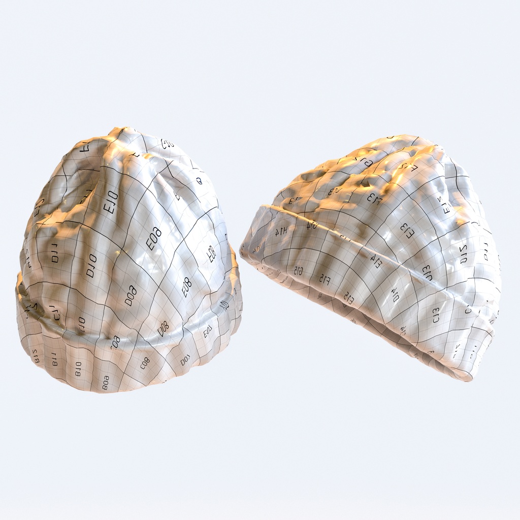 ニット帽 - ケーブルニットキャップ 【3Dモデル】