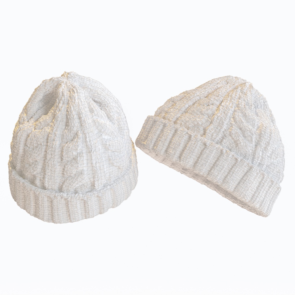 ニット帽 - ケーブルニットキャップ 【3Dモデル】