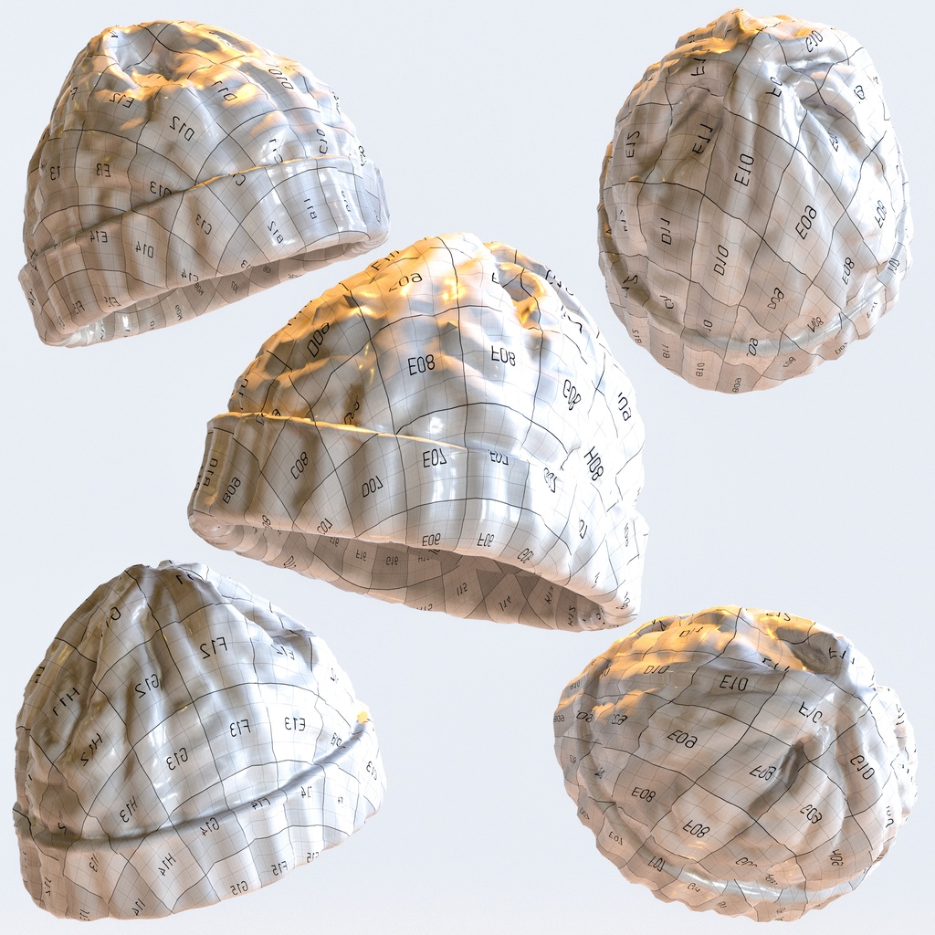 ニット帽 - ケーブルニットキャップ 【3Dモデル】