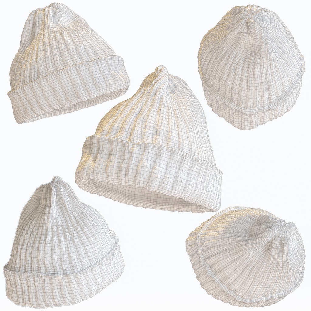 ニット帽 - ニットキャップ 【3Dモデル】