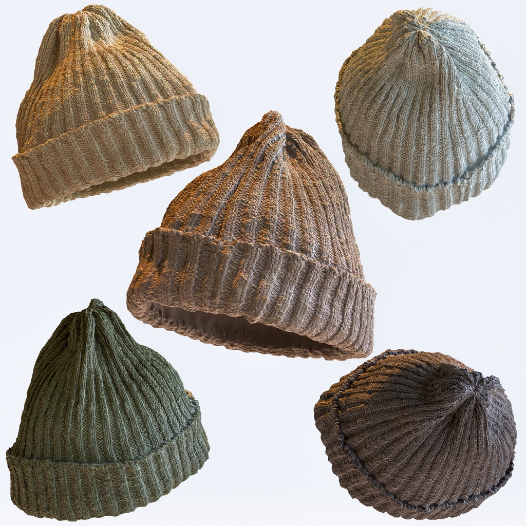 ニット帽 - ニットキャップ 【3Dモデル】
