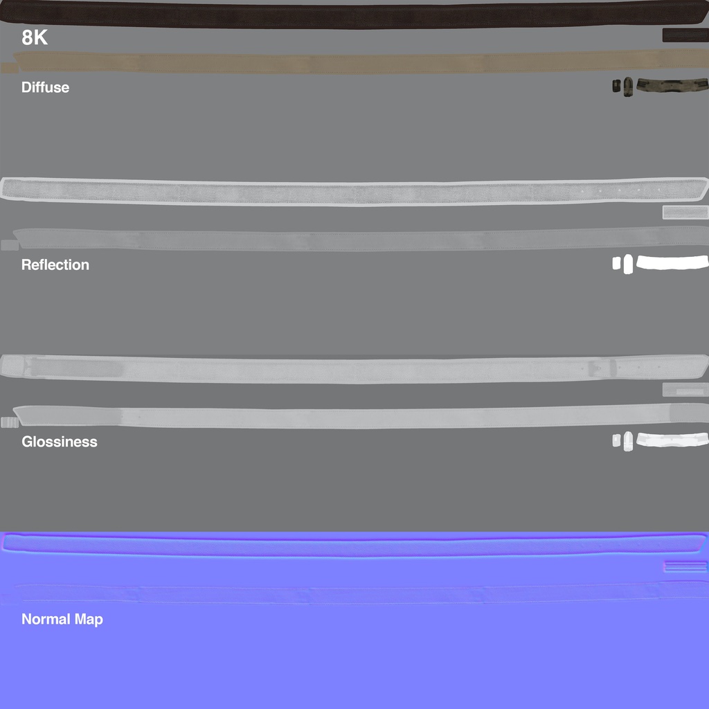 革ベルト - レザーベルト 【3Dモデル】