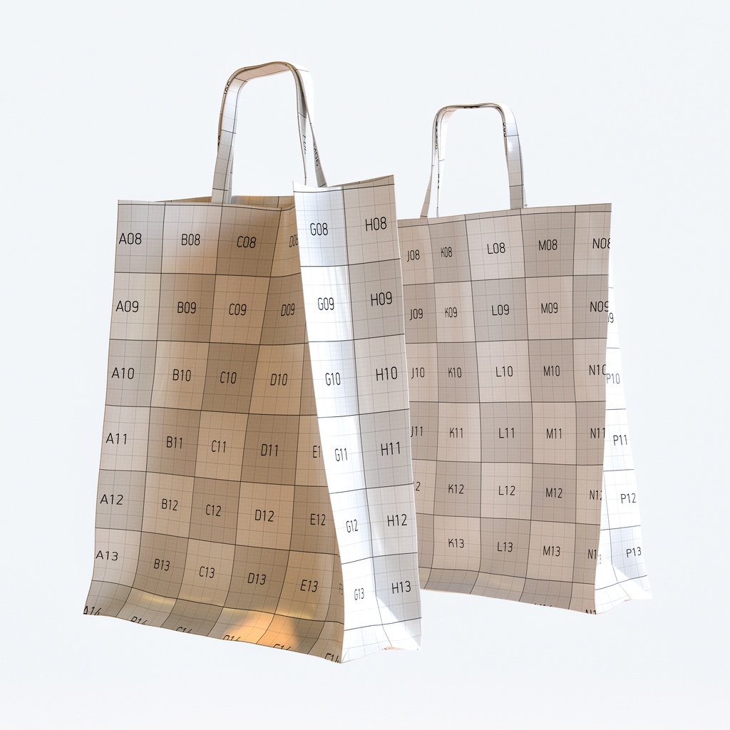 手さげ紙袋 - ペーパーバッグ 【3Dモデル】