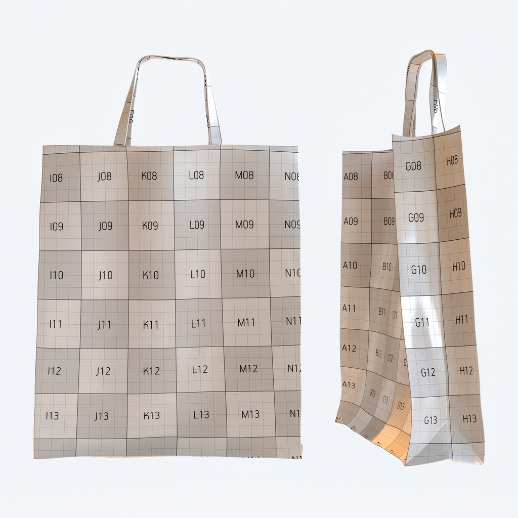 手さげ紙袋 - ペーパーバッグ 【3Dモデル】