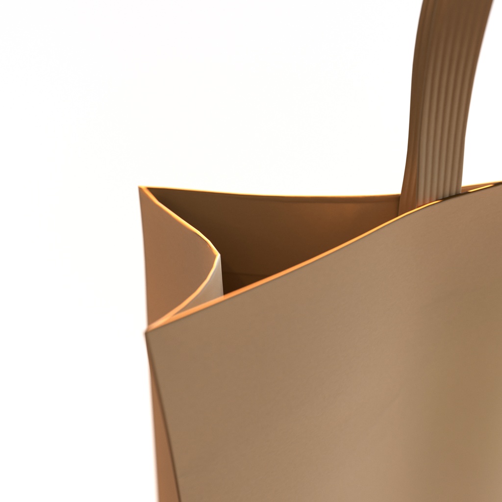 手さげ紙袋 - ペーパーバッグ 【3Dモデル】