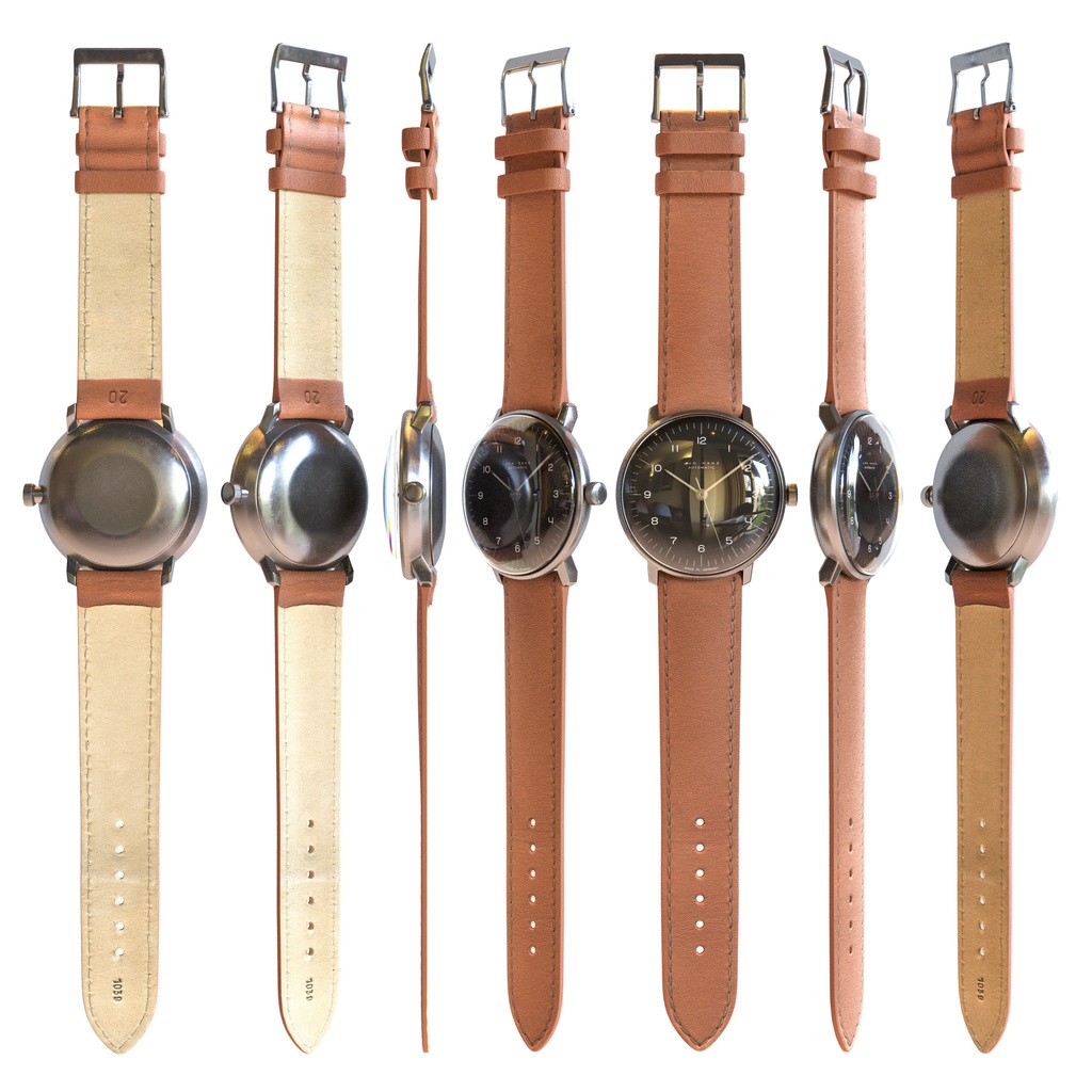 腕時計4 オートマティック - ホワイト x ステンレスケース【3Dモデル】