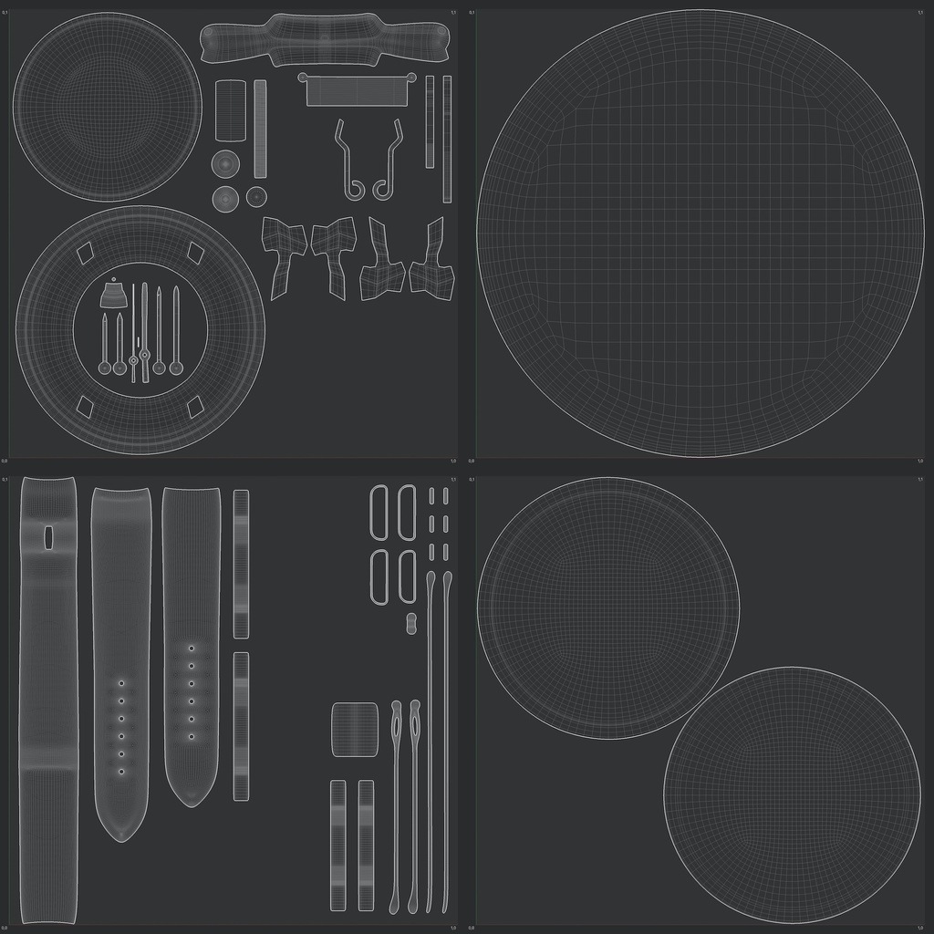 腕時計4 オートマティック - ホワイト x ステンレスケース【3Dモデル】