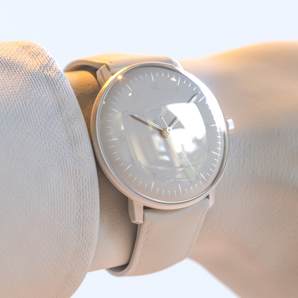 腕時計4 オートマティック - ホワイト x ステンレスケース【3Dモデル】