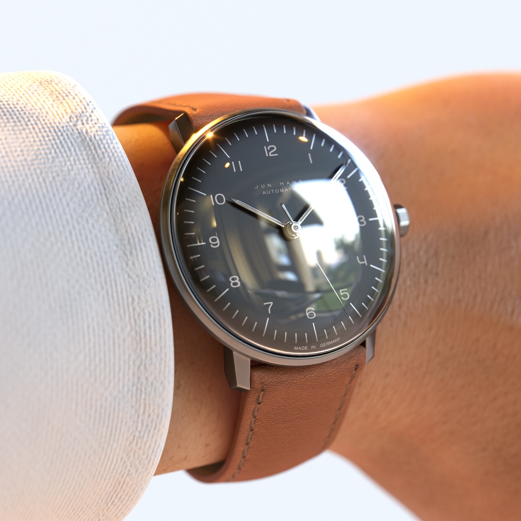 腕時計4 オートマティック - ホワイト x ステンレスケース【3Dモデル】