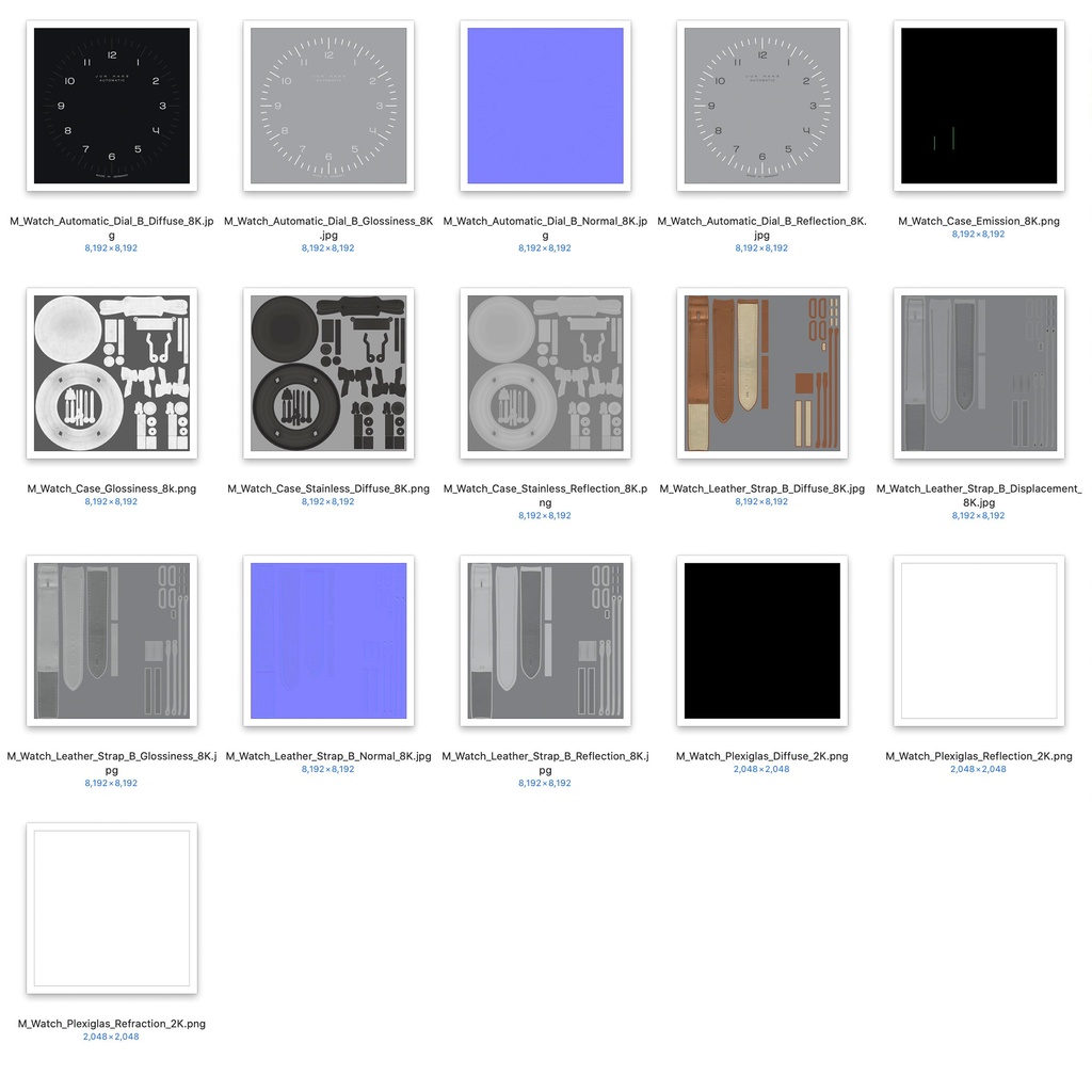 腕時計4 オートマティック - ホワイト x ステンレスケース【3Dモデル】