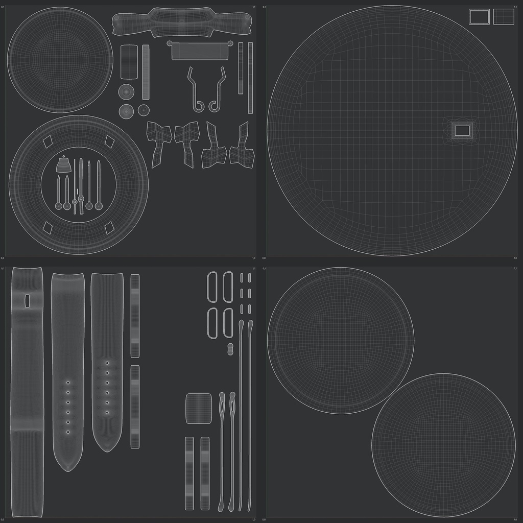 腕時計3 オートマティック - ホワイト x ブラックケース【3Dモデル】