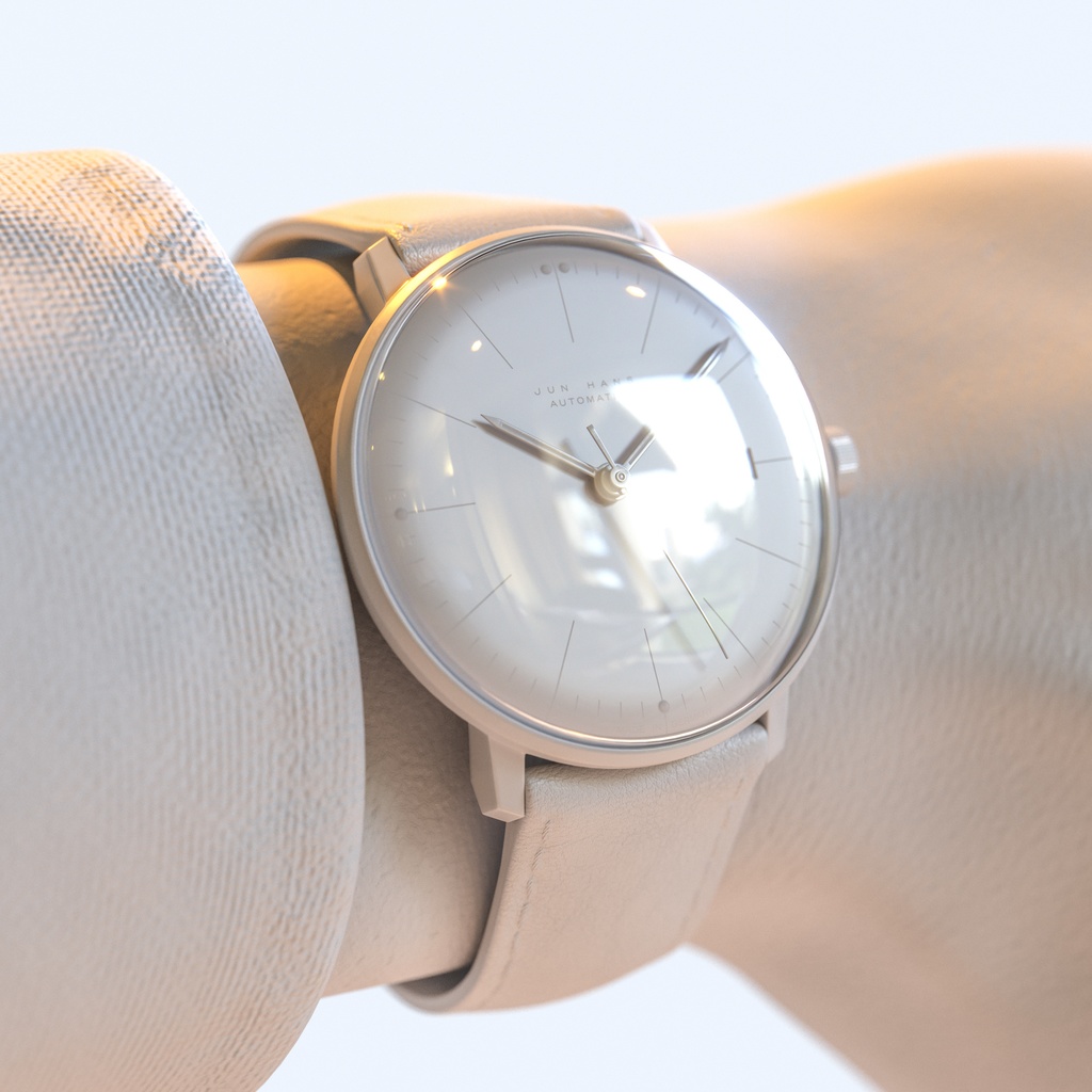 腕時計3 オートマティック - ホワイト x ブラックケース【3Dモデル】