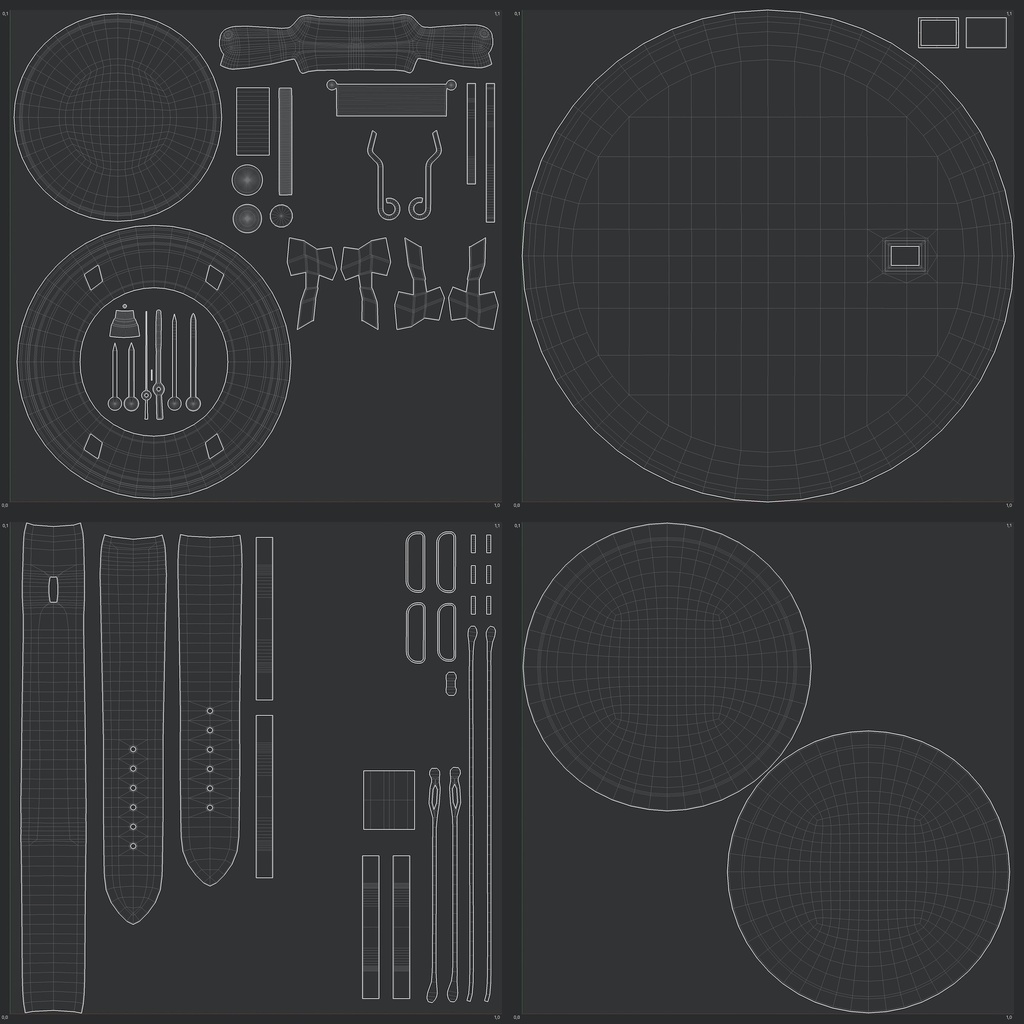 腕時計3 オートマティック - ホワイト x ブラックケース【3Dモデル】