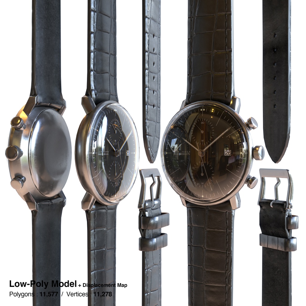 腕時計2 クロノスコープ - ブラック x ステンレスケース【3Dモデル】