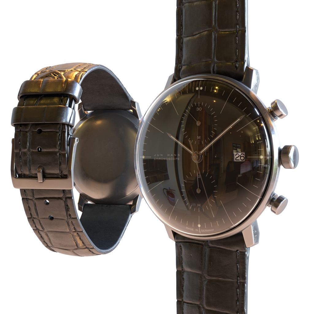 腕時計2 クロノスコープ - ブラック x ステンレスケース【3Dモデル】