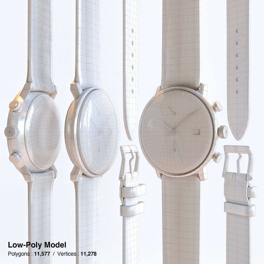 腕時計2 クロノスコープ - ブラック x ステンレスケース【3Dモデル】