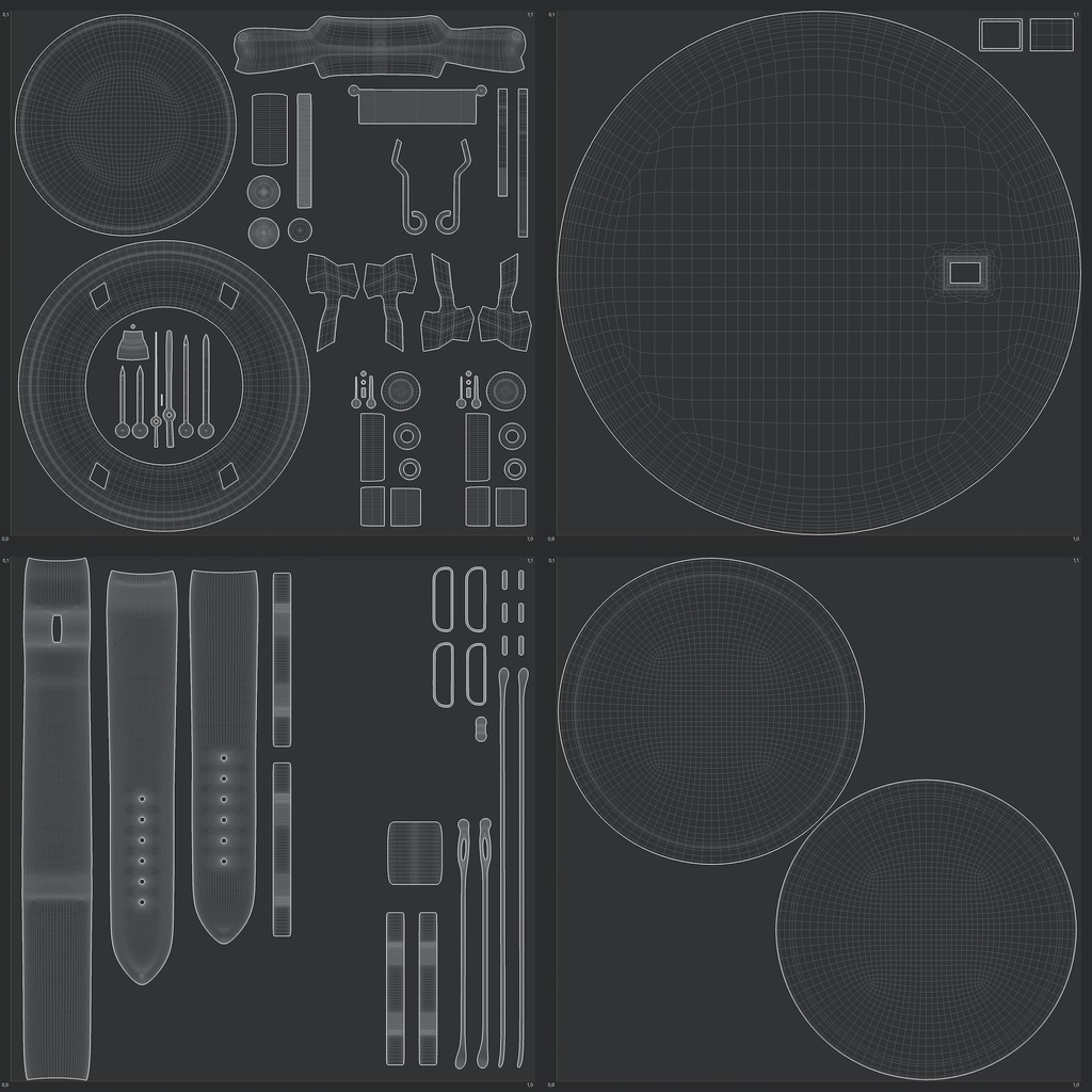 腕時計2 クロノスコープ - ブラック x ステンレスケース【3Dモデル】