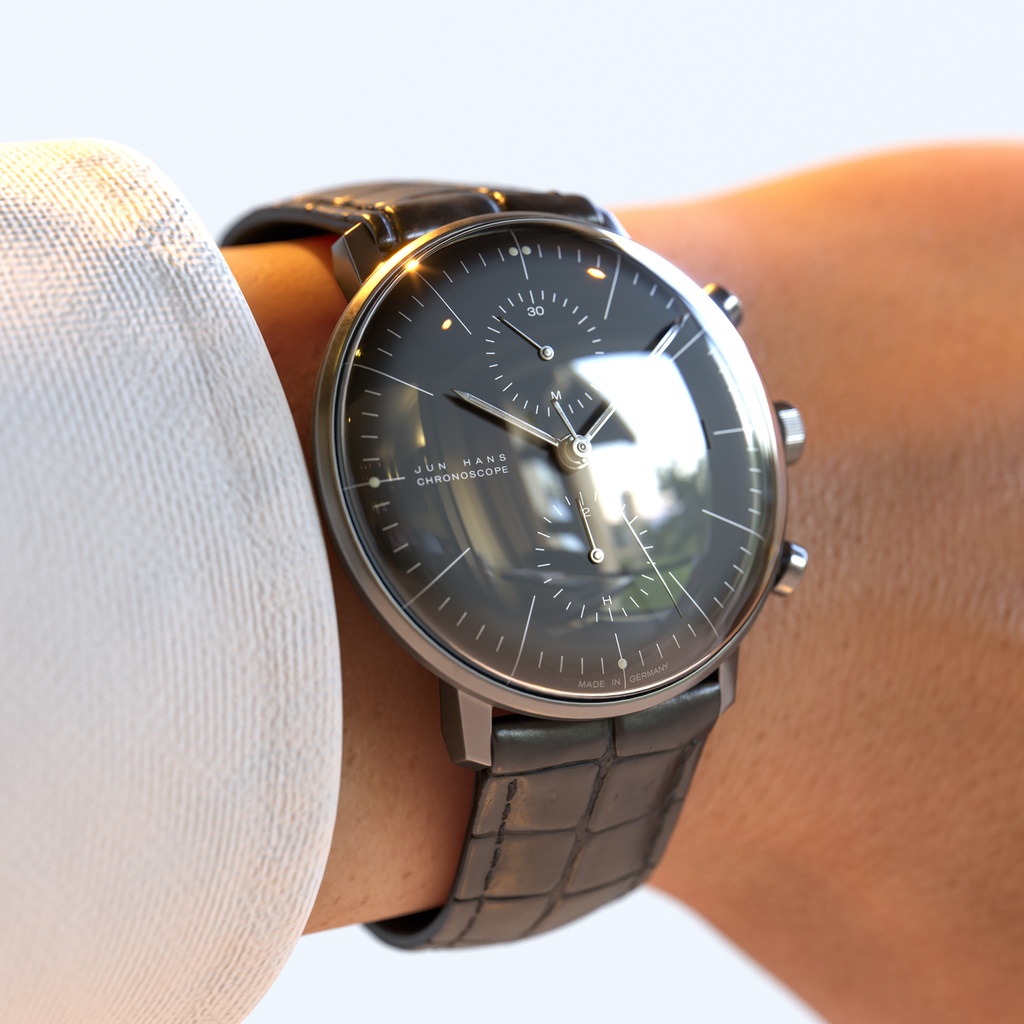 腕時計2 クロノスコープ - ブラック x ステンレスケース【3Dモデル】