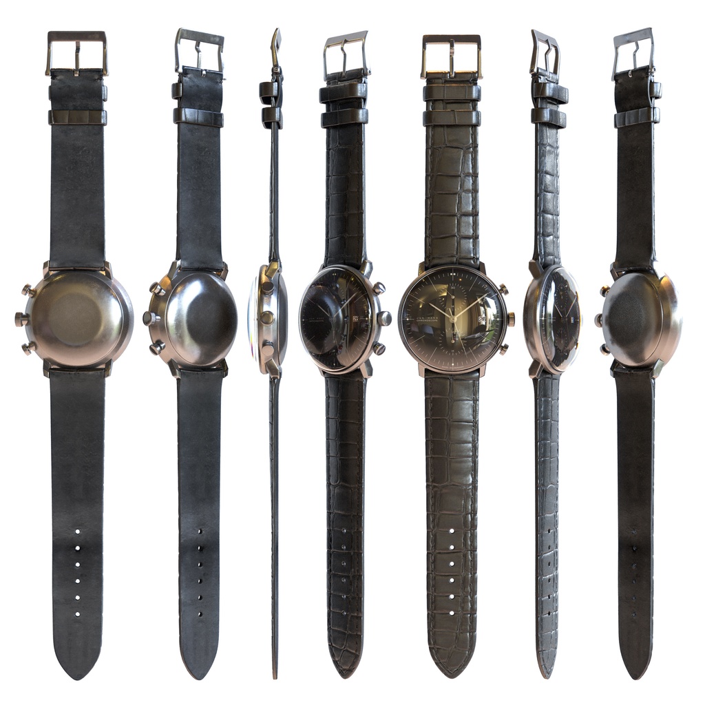 腕時計2 クロノスコープ - ブラック x ステンレスケース【3Dモデル】