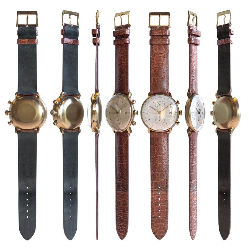 腕時計1 クロノスコープ - ホワイト x ゴールドケース【3Dモデル】