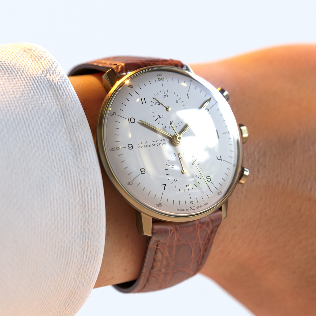 腕時計1 クロノスコープ - ホワイト x ゴールドケース【3Dモデル】