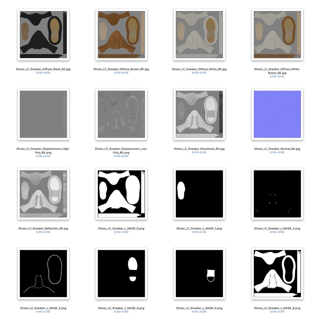 レザーコートスニーカー 【3Dモデル】