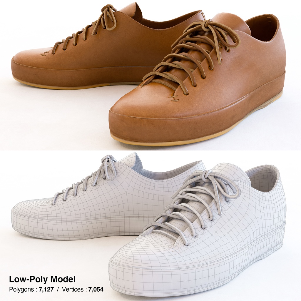 レザーコートスニーカー 【3Dモデル】