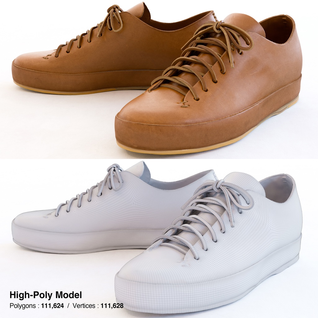 レザーコートスニーカー 【3Dモデル】
