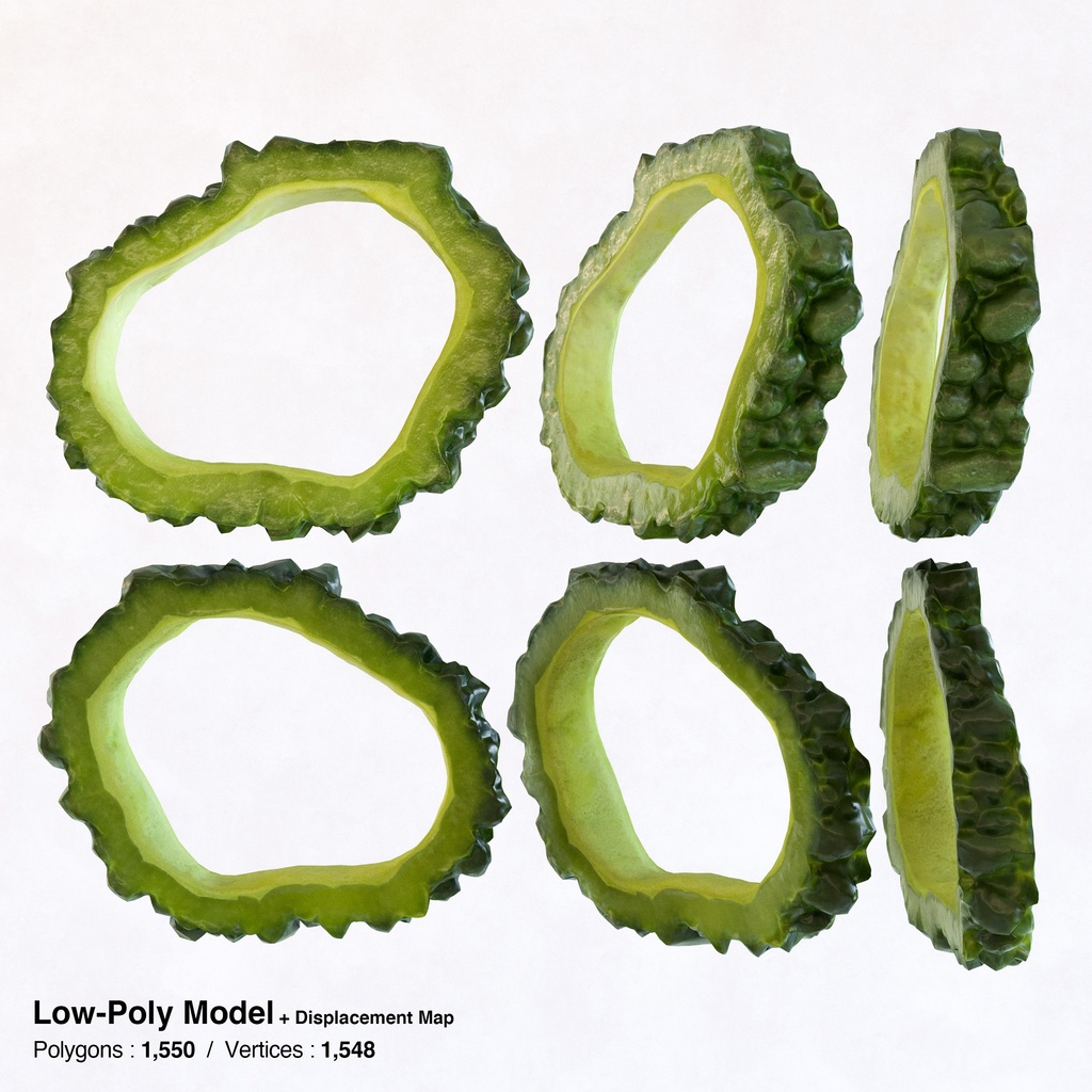 ゴーヤ(にがうり)【3Dモデル】