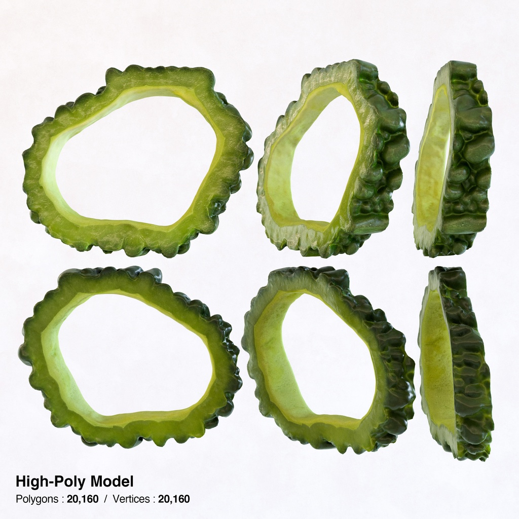 ゴーヤ(にがうり)【3Dモデル】