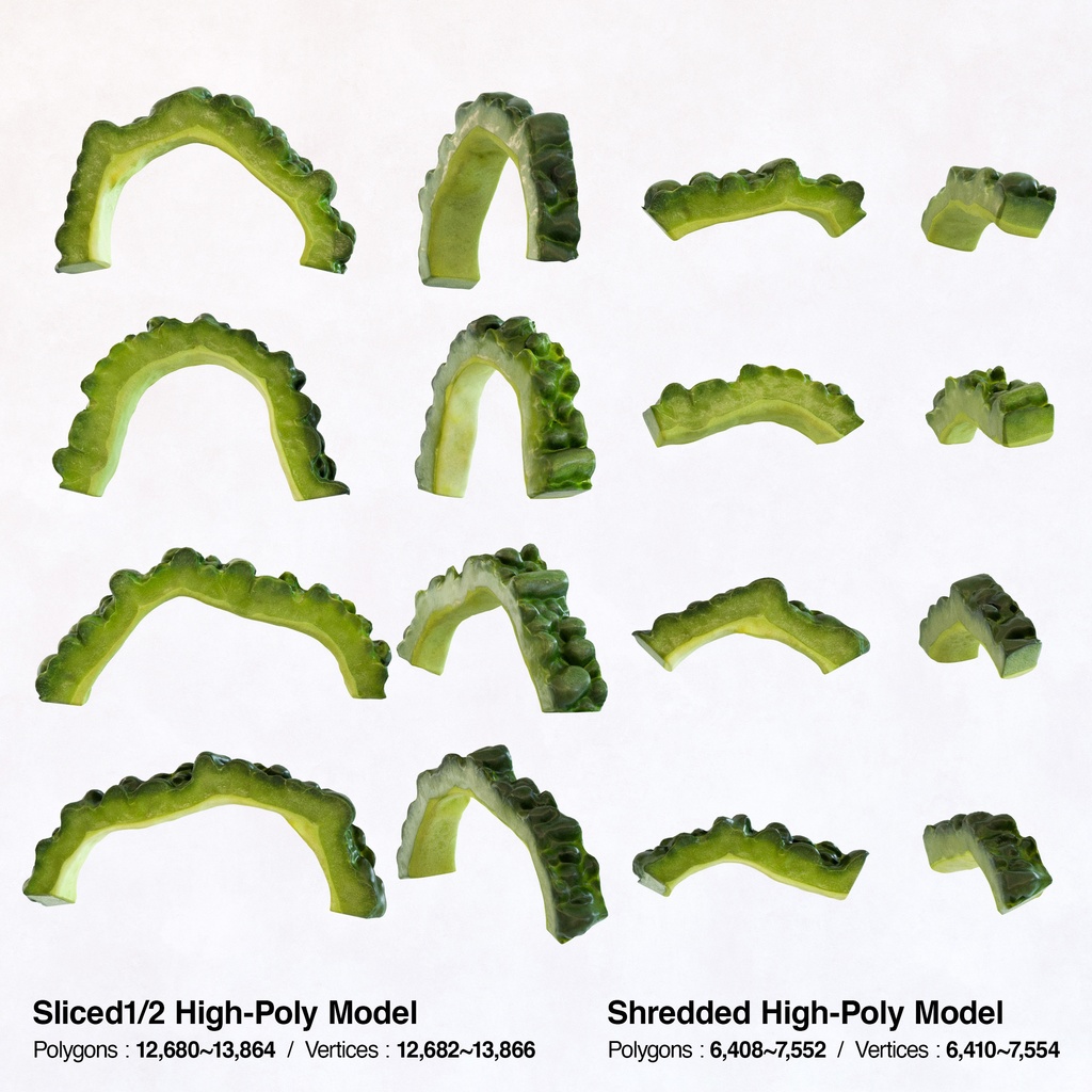 ゴーヤ(にがうり)【3Dモデル】