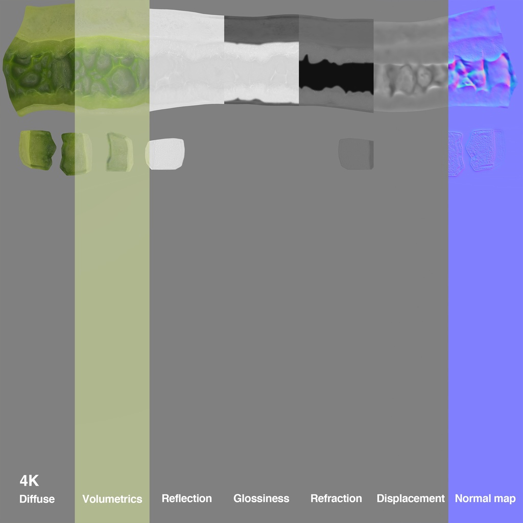 ゴーヤ(にがうり)【3Dモデル】