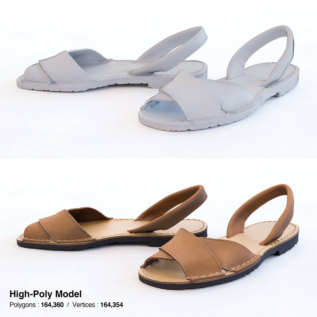 レザーサンダル 【3Dモデル】