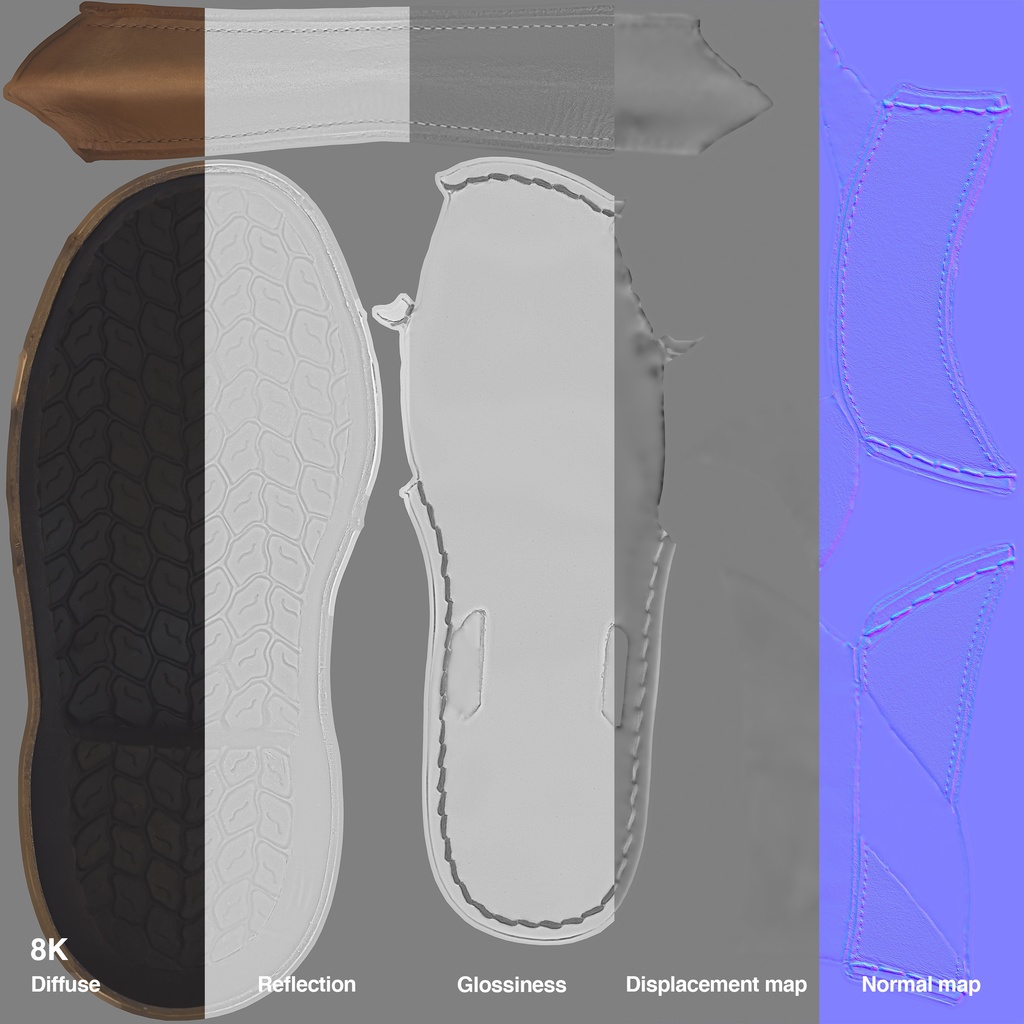 レザーサンダル 【3Dモデル】