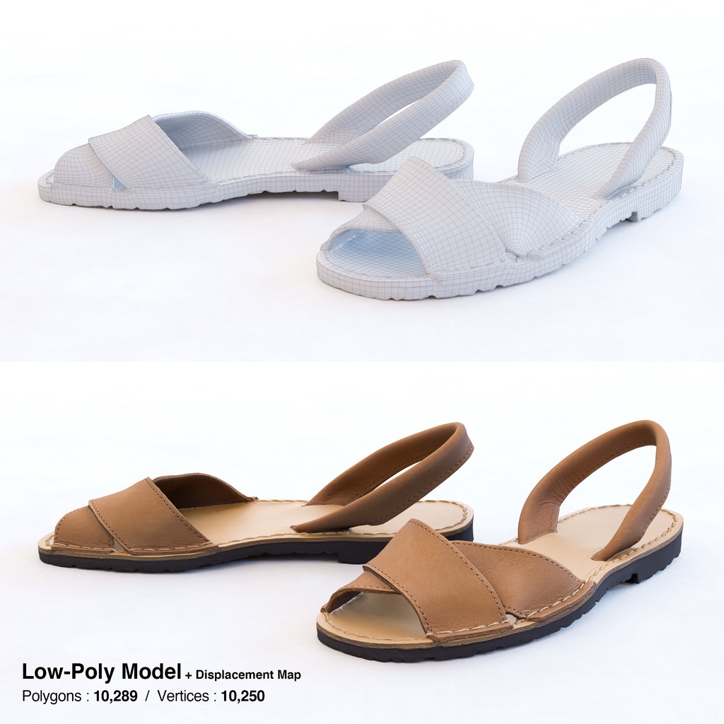 レザーサンダル 【3Dモデル】