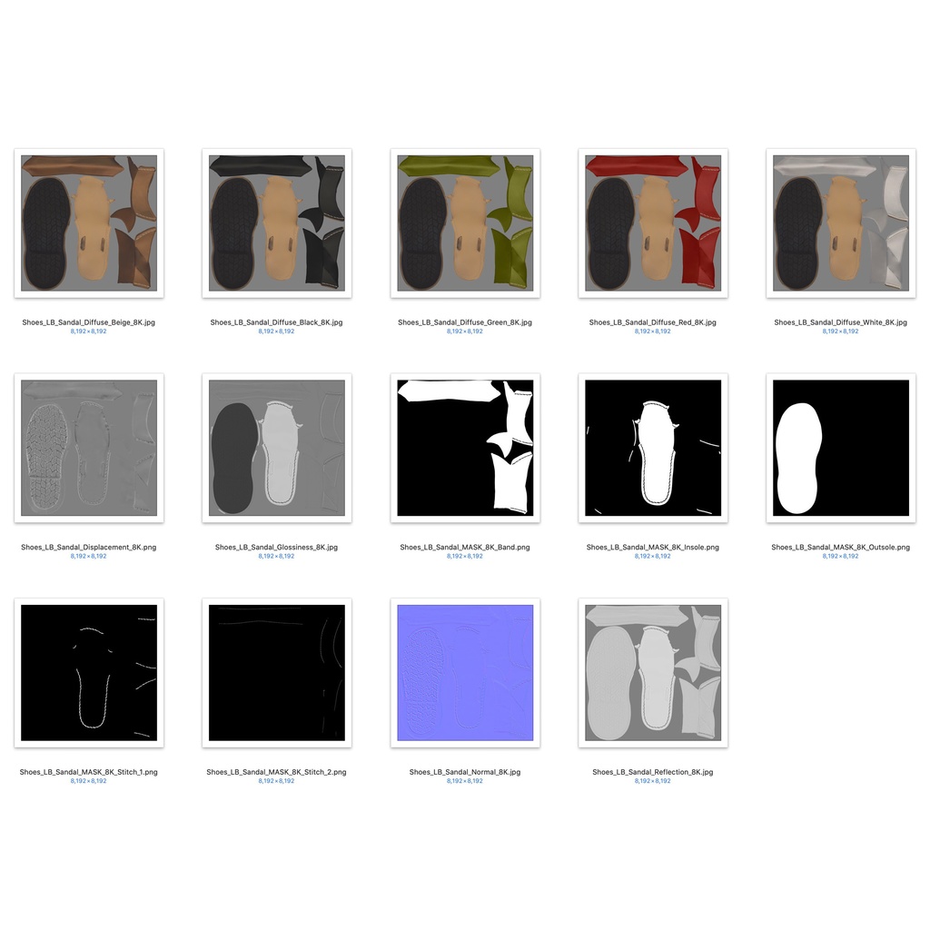 レザーサンダル 【3Dモデル】