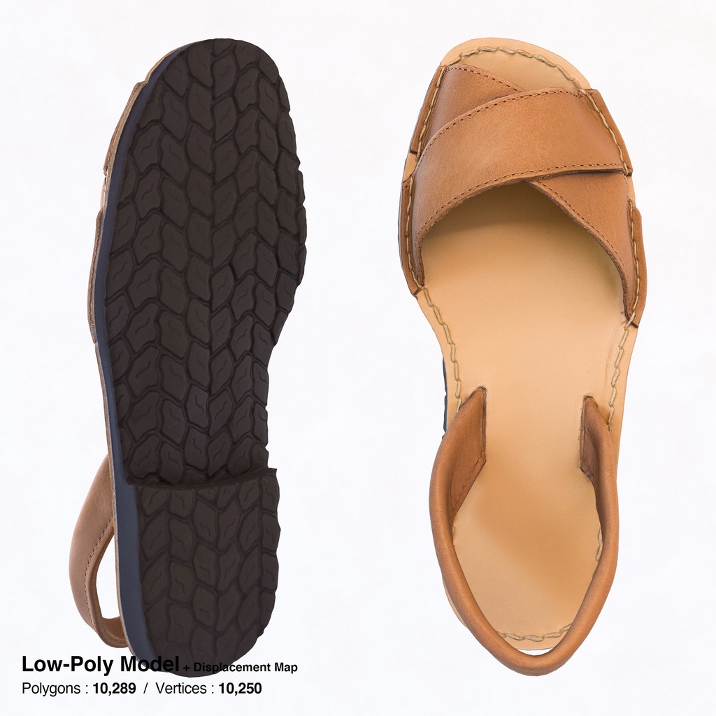 レザーサンダル 【3Dモデル】