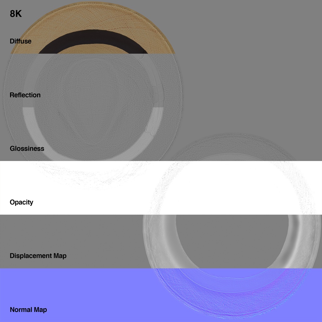 麦わら帽子 【3Dモデル】